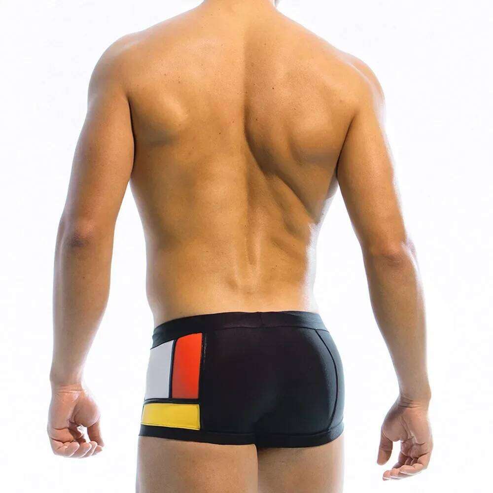 Mens Swimwear Swim Briefs Boxer Swimsuits Male Color Block Surf Shorts Trunks Square Leg Bathing Suits Boardshorts Underpants Z260314