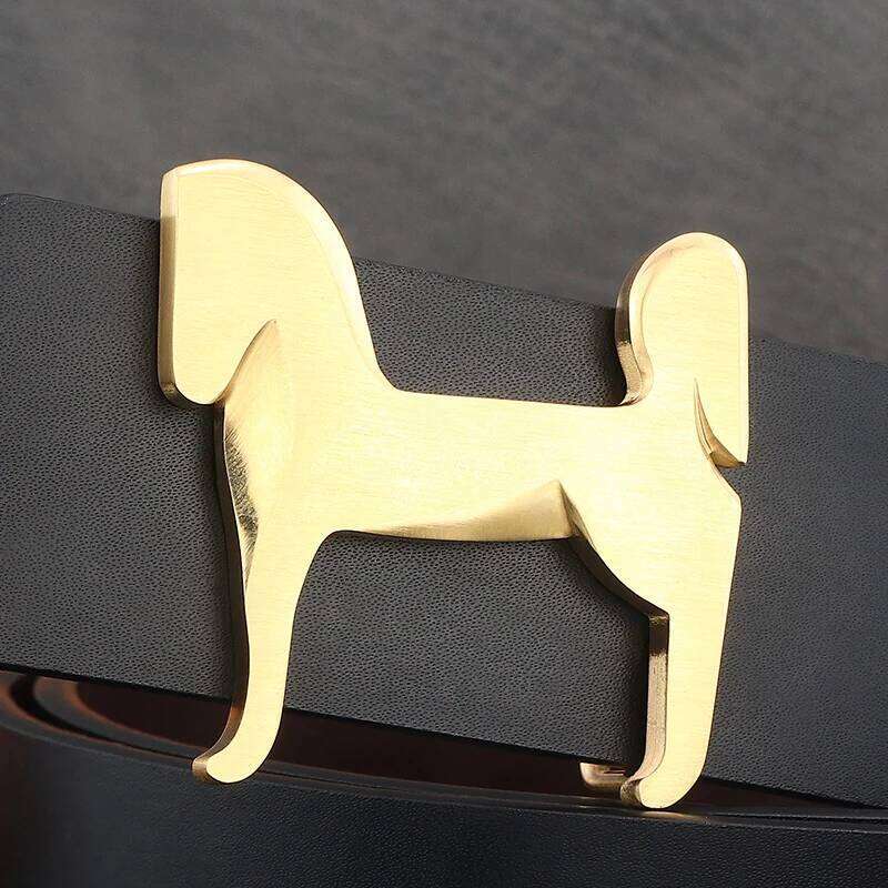 High grade Stainless steel horse slide buckle men belts 3.8cm wide genuine leather Waistband cowboy casual ceinture homme Z260226