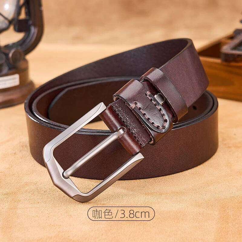 Men's genuine leather Gothic Western Medieval Fashion Straps Trousers Vintage Vowhide Harness Brown belt Cowboy Z260226