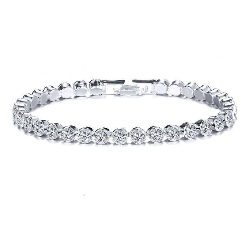 14k Gold Filled Bracelet 3mm 4mm Cubic Zirconia Classic Tennis Link Bracelets For Women Girls Z260313