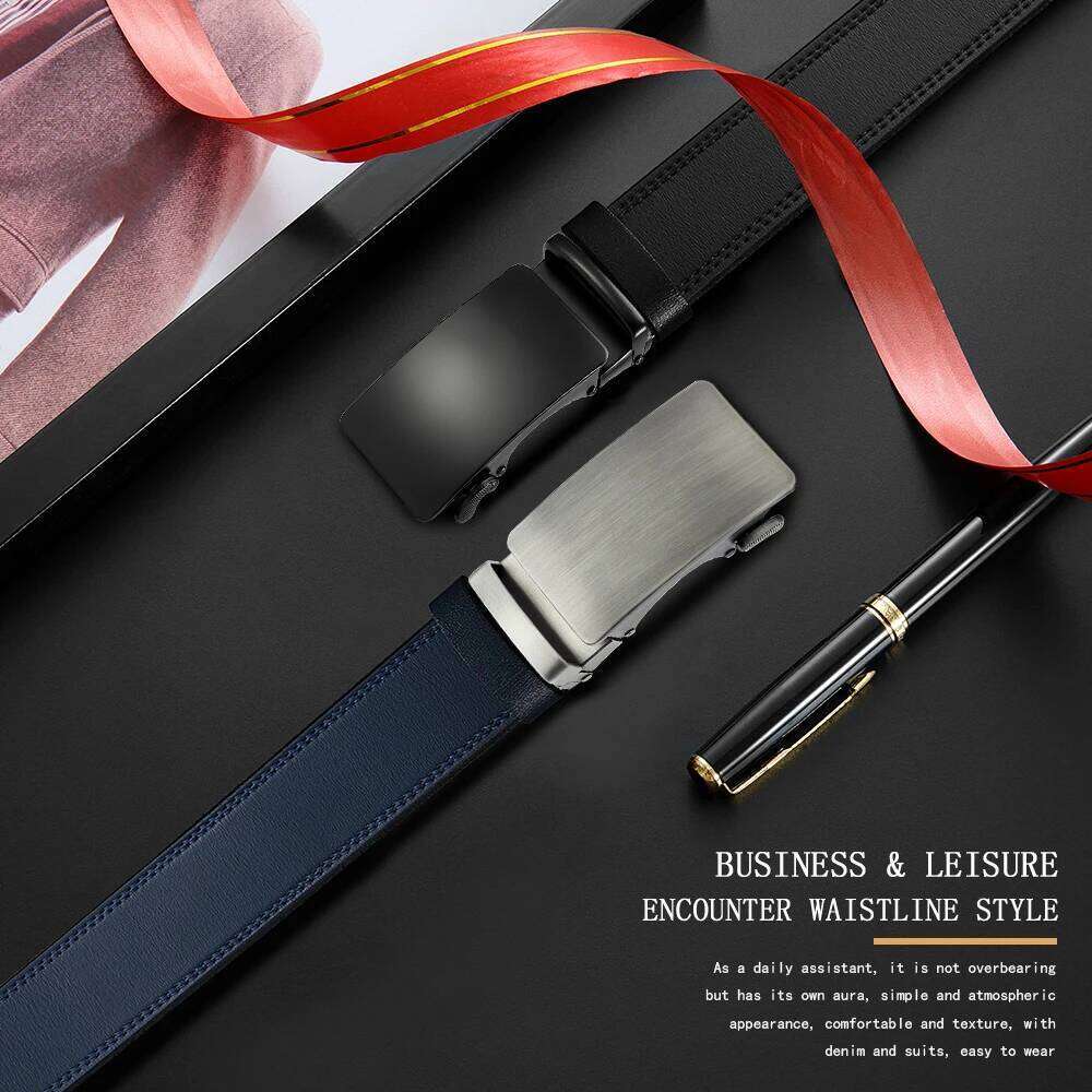 Fashion Business Men'S Luxury Brand Metal Buckle High-Quality Genuine Leather Soft Belt with Cargo Pants Jeans Z260226