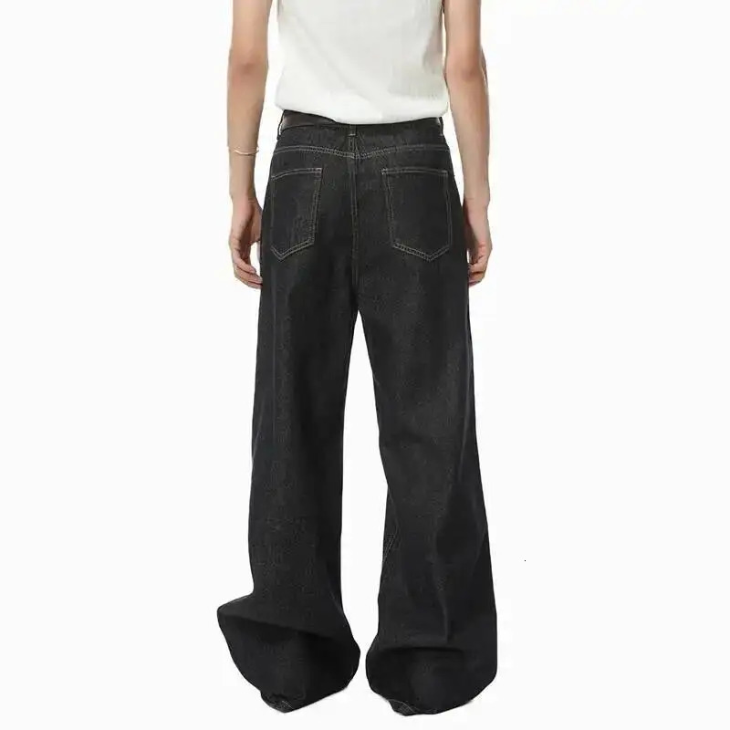 IEFB Mens Straight Denim Pants Cleanfit Solid Color Korean Version Wide Leg Versatile Casual Jeans Trend Autumn 9C1519 260311