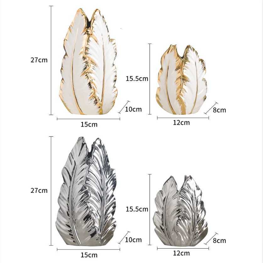 Nordic light luxury gold painted ceramic high-end vases personalized living room porch decoration TV cabinet creative home d Y260314