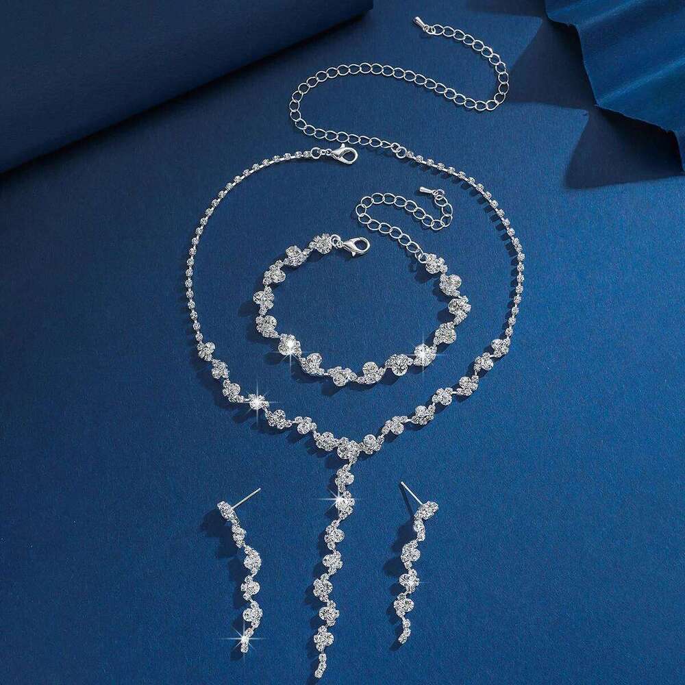 4PC Women's Fashion Geometric Flower Necklace Earrings Bracelet Jewelry Set Wedding Party Festival Gift-8073 Z260313