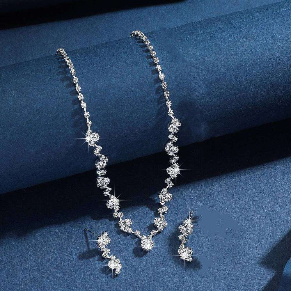 Women Fashion Necklace Earrings Set Rhinestone Wedding Accessories Bridal Lady Dangle Earring Pendant Elegant Jewellery Sets Z260313