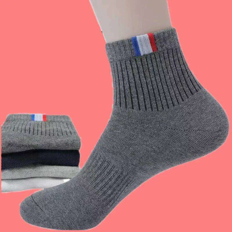 6Pairs Sweat-absorbing Breathable Thickened Medium Tube Spring and Summer Four-season Men's Sports Socks Z260314