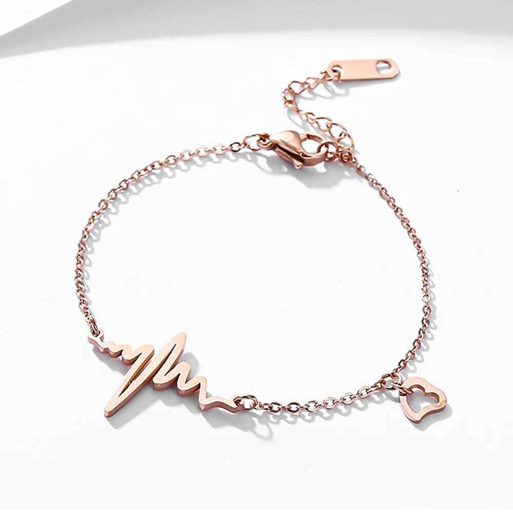 Lokaer Simple Single Chain Bracelet for Women Heartbeat Charm CZ Fashion Versatile Female Hand Jewelry Wholesale B17031 Z260313
