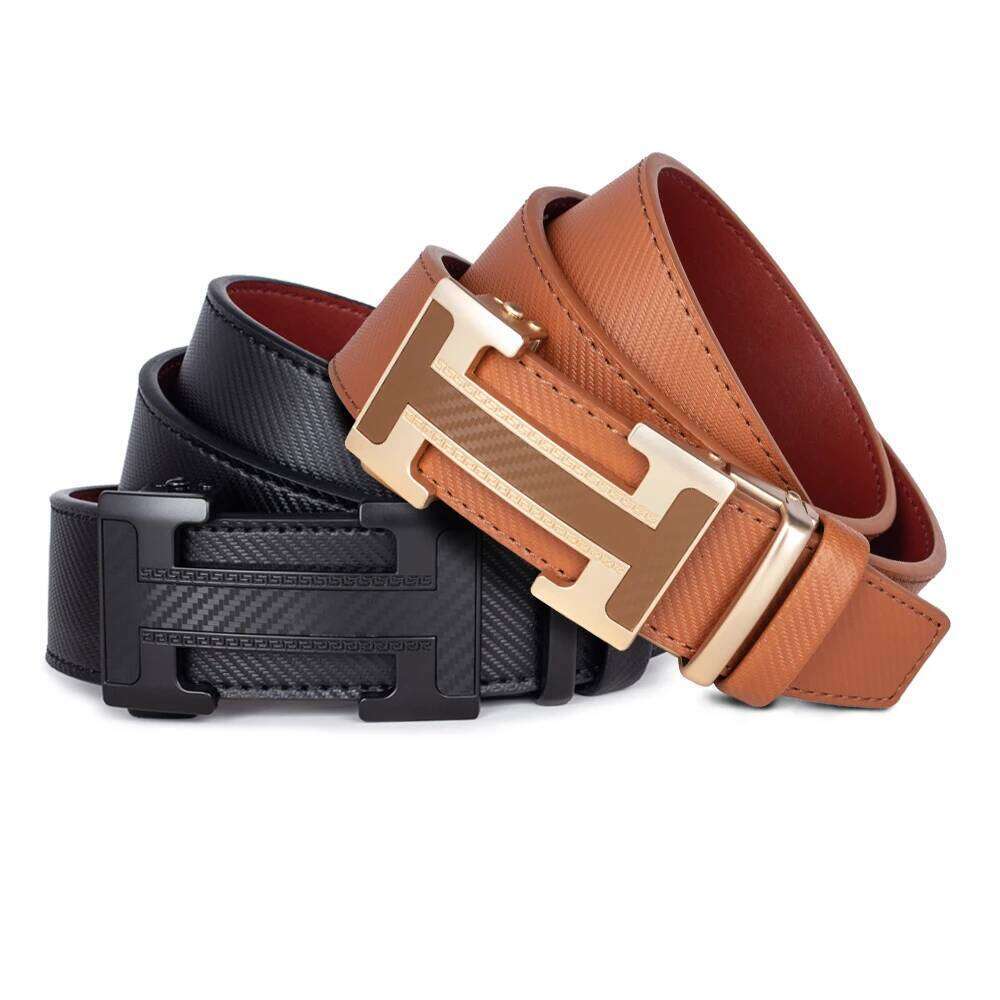 Men Metal Automatic Buckle Brand High Quality Luxury Genuine Cow Leather Women Belt for Jeans Belts Z260226