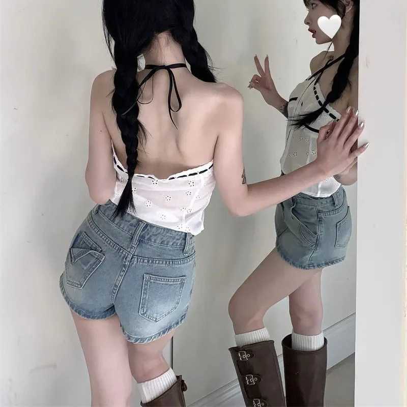 Womens Light Blue Denim Skirts Sexy Low-Waisted Bodycon Anti-Glare Mini Skirt Female Streetwear Vintage Y2K Shorts Skirts M260314