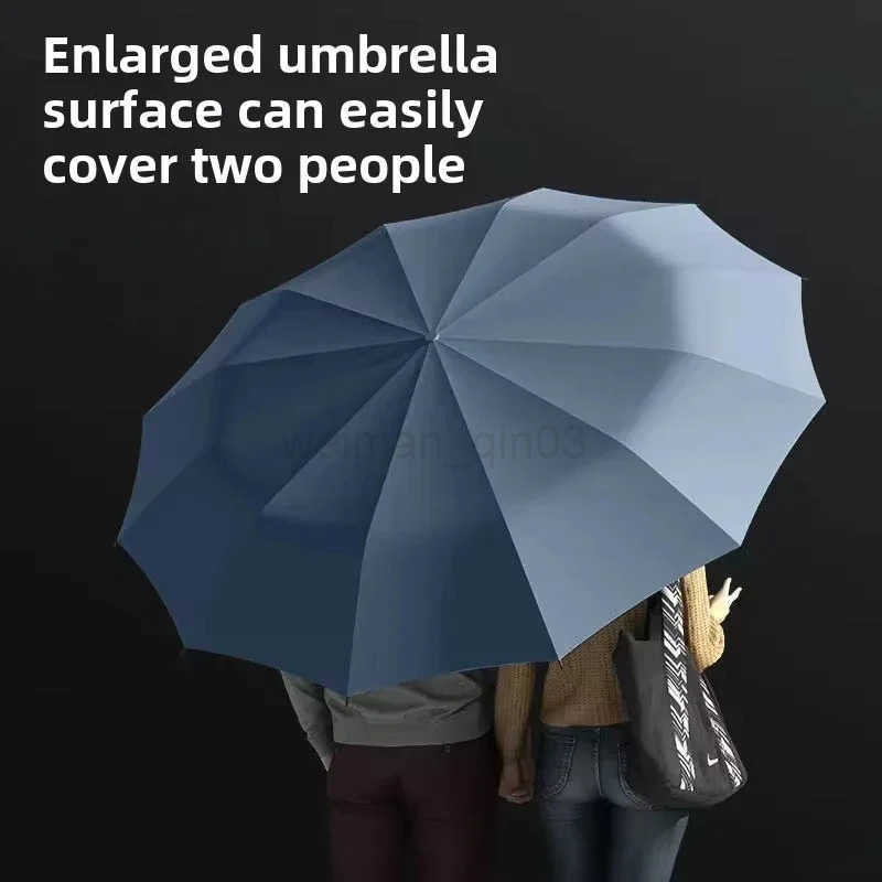 1PC Manual Folding Umbrella Large Double Size UV Protection Sun Rain Resistant Compact Shade Sunny and Rainy Umbrella H260314