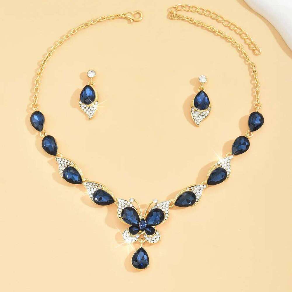 Ladies' Design Butterfly Necklace Earrings Jewelry Set Suitable for Wedding, Party, Festival Gifts Z260313