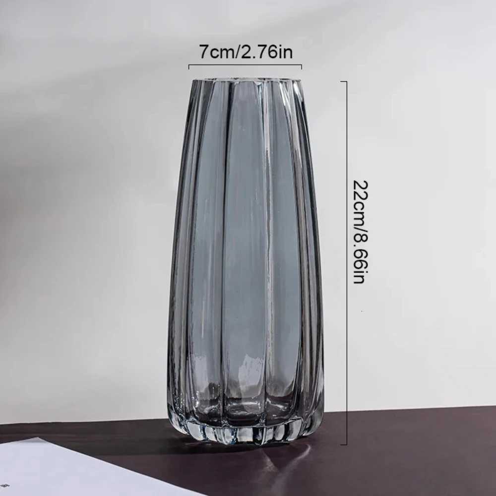 Modern Simple Vertical Glass Vase for Hydroponic Flowers Colorful Creative Vase Home Table Decoration Gift for Greenhouse Y260314