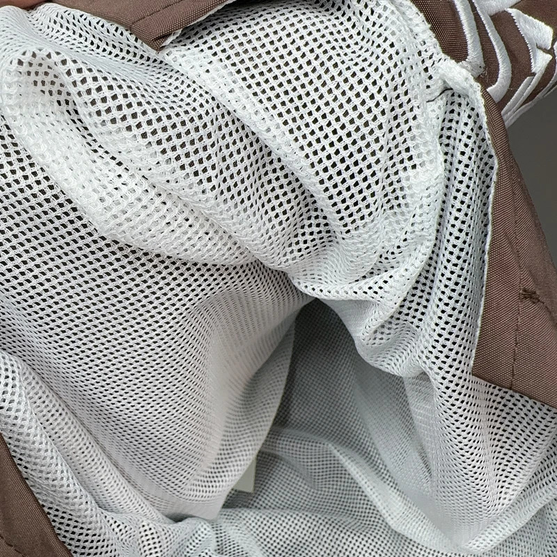 Nylon Fabric Embroidery Snowflake V-shape Shorts Men Women Mesh Quick Dry Brathable Black Brown Green Gray Shortpant 260311