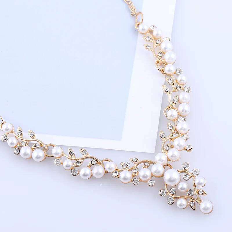 Luxury Pearls Bridal for Women Choker Necklace Sets Party Prom Wedding Bride Jewelry Set Accessories Z260313