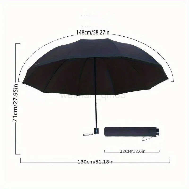 Extra-Large Folding Umbrella Heavy-Duty Reinforced Compact Travel Windproof Unisex Protection Umbrellas for Business Home Use H260314