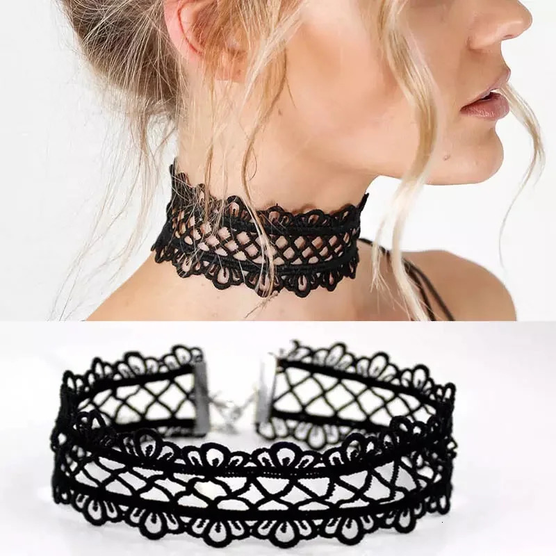 Girl Black Lace Choker Necklace For Women Trendy Neck Chain Collarbone Necklaces Punk Lolita Gothic jewelry For Girls Vintage 260312