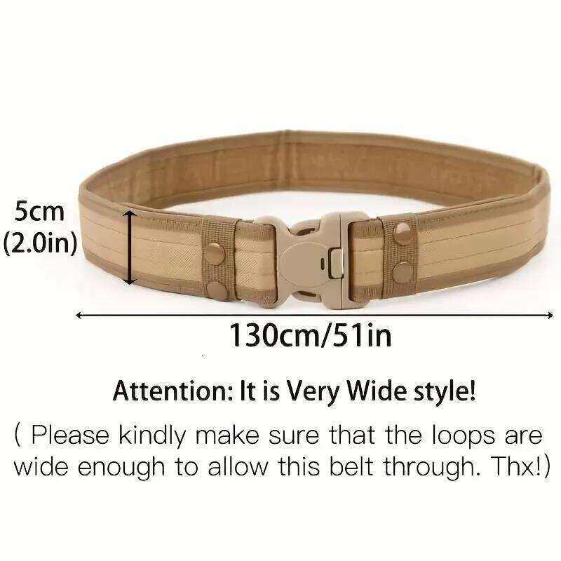 Men's Outdoor Camouflage Oxford Cloth Mountaineering Nylon Wide Waist Work Belt Neutral Belts Z260226