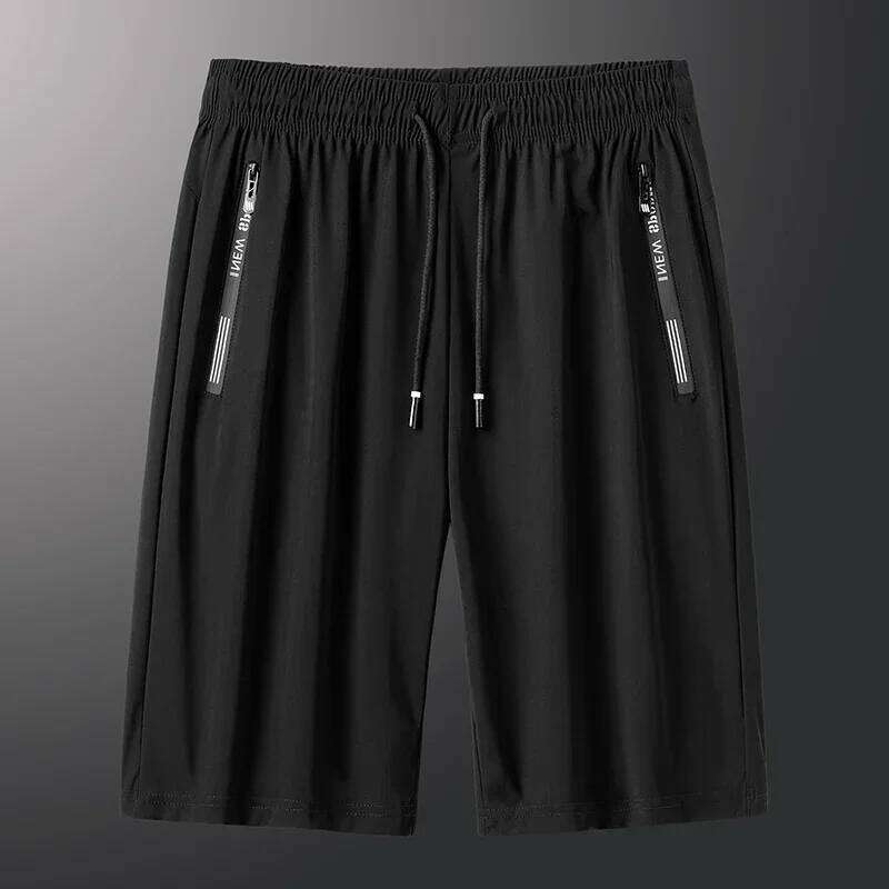 Plus Casual 6XL 7XL Big Size Gym Shorts Men Ice Silk Stretchy Summer Beach Short Pants Quick Dry Breathable Z260314