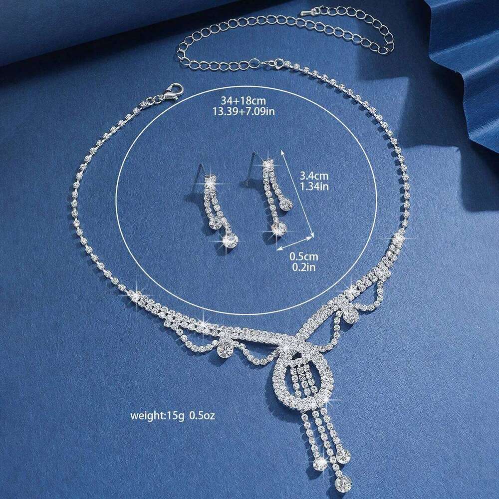 3PC Women's Fashion Copper Claw Chain Series Geometric Tassel Necklace Earrings Jewelry Set Wedding Banquet Party Holiday Gift Z260313