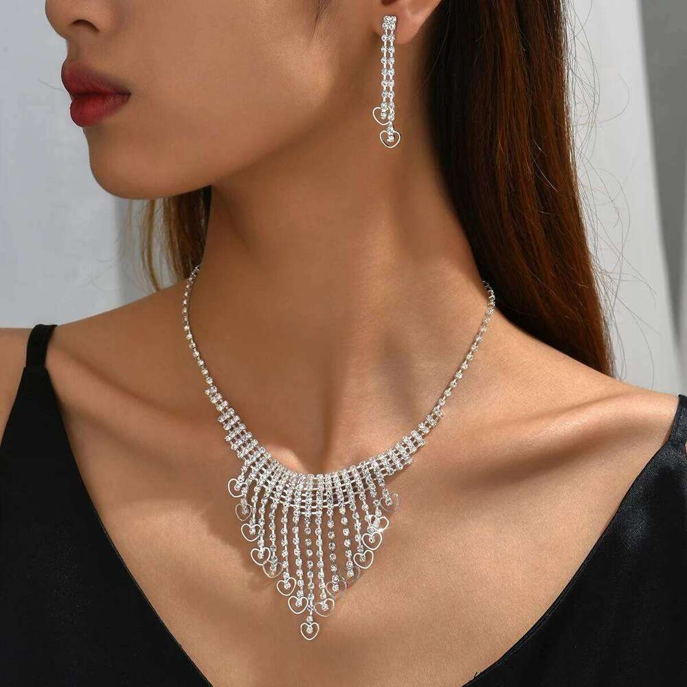 3PC Women's Fashion Claw Chain Series Heart Earrings Necklace Jewelry Set Wedding Banquet Party Holiday Gifts Z260313