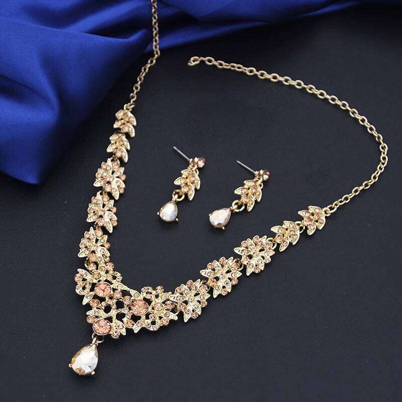 Fashion Choker Necklace for Women Bridal Jewelry Sets Party Prom Wedding Earrings Costume Accessories Z260313