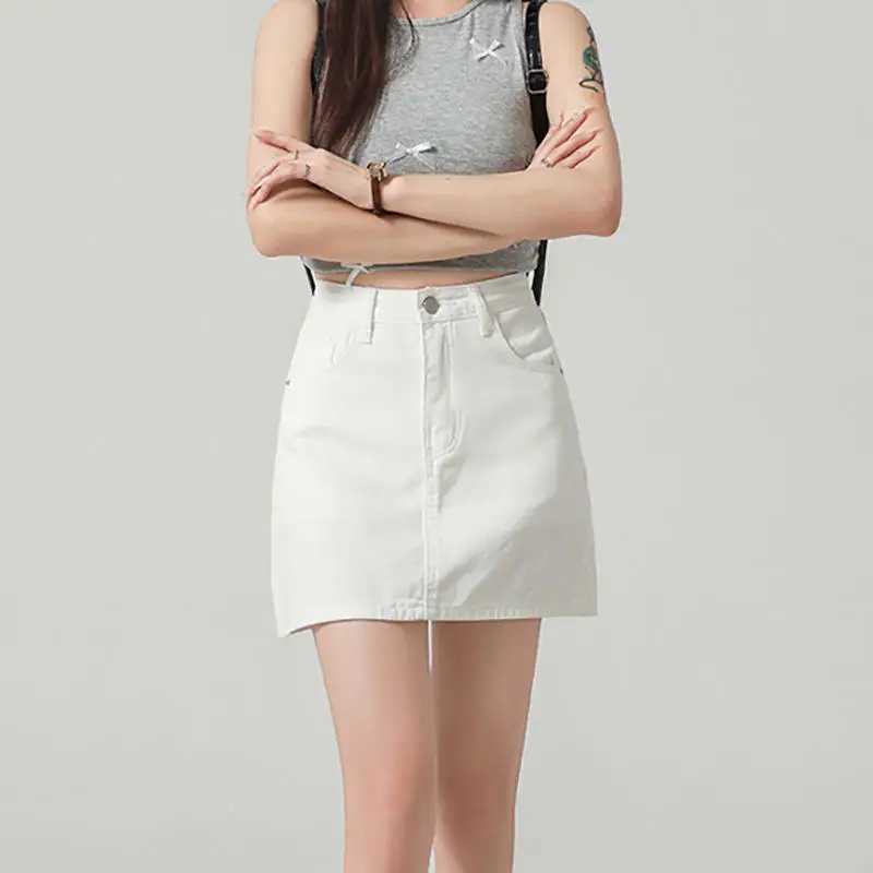 Spicy Personali High Waist Denim Skirt Womens Spring Summer New Versatile Slimming A-Line ort Skirt M260314