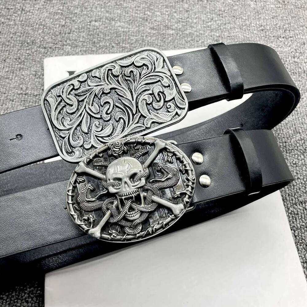 Punk Belts For Women High Quality Luxury Brand Skull with knife Rivet Unisex Waist Men Waistband Goth Belt for Jeans Z260226