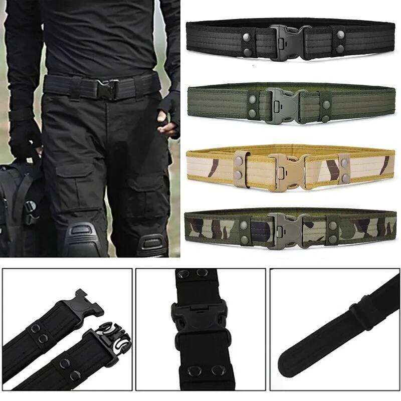 Men's Outdoor Camouflage Oxford Cloth Mountaineering Nylon Wide Waist Work Belt Neutral Belts Z260226