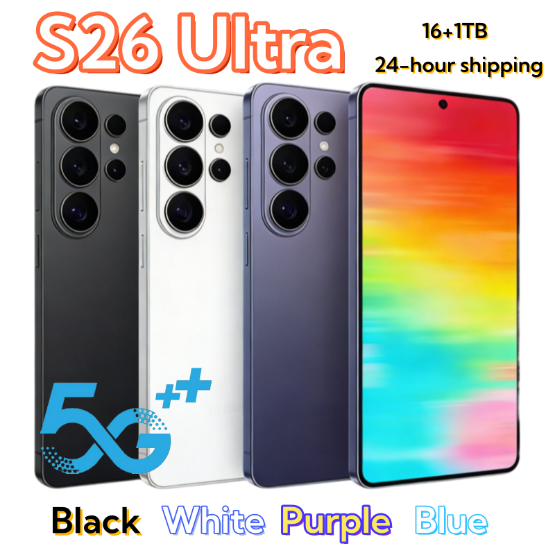 S26 S25 Ultra 5G phone cell phone 12GB+512 Smartphone android phone Octa Core Punch-hole Full touch screen Face ID Unlocked mobile phone Camera GPS