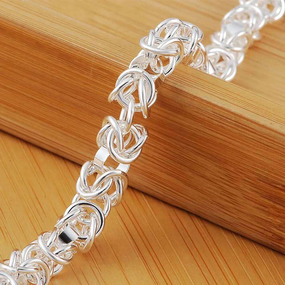 New 925 Sterling Silver Bracelets charm circle classic chain for women men Wedding party good Gifts high quality Fashion Jewelry Z260313