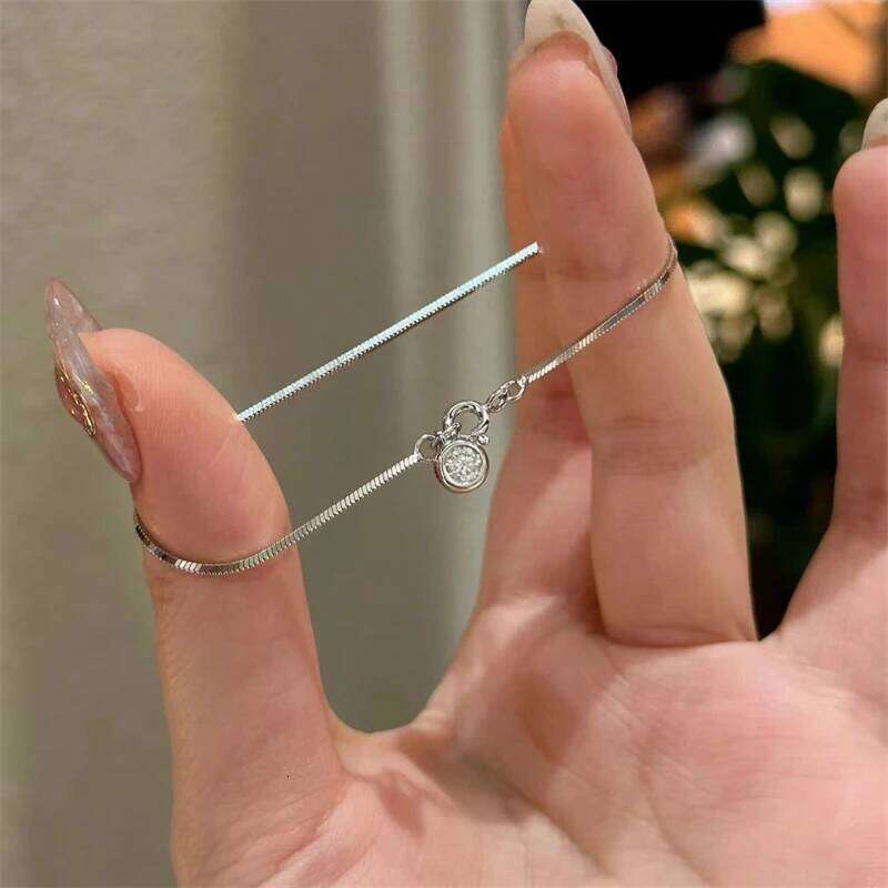 Luxury Stainless Steel New High-End Minimalist Zircon Charm Blade Chain Womens Bracelet Party Jewelry Gift Z260313