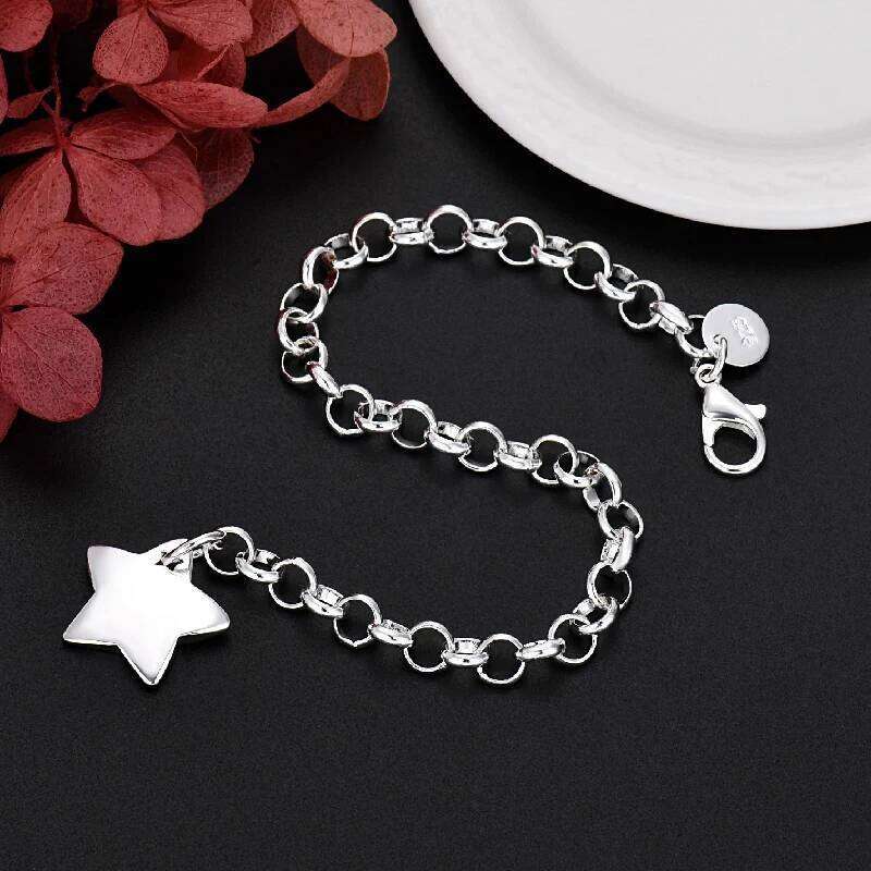 Hot Fashion 925 Sterling Silver charm Star Bracelets for Women luxury Party Wedding Jewelry Accessories Holiday Gifts Z260313