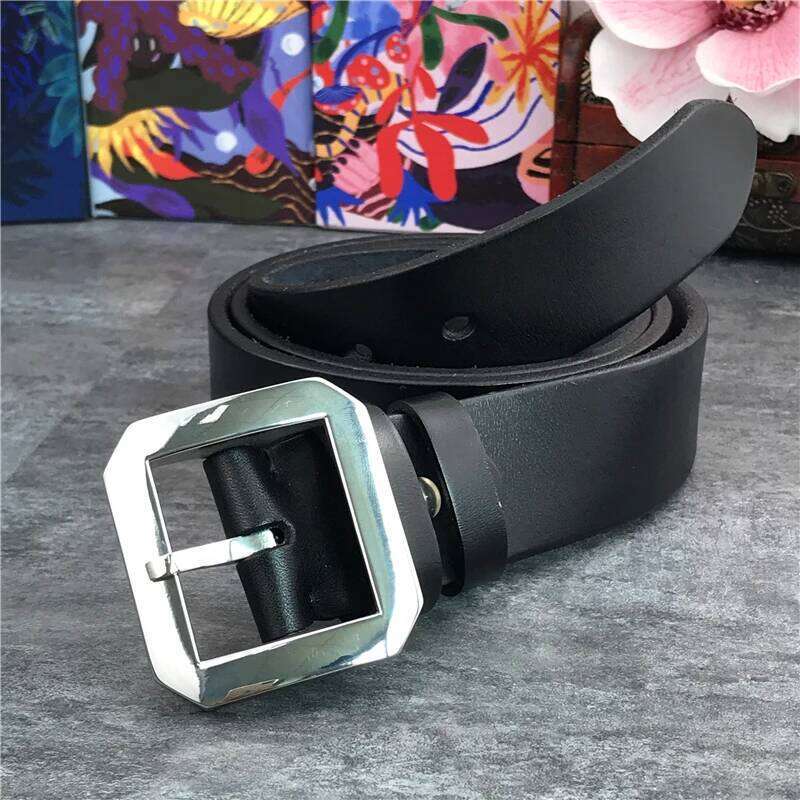 Stainless Steel Buckle Quality Super Thick Genuine Ceinture Men Leather Wide Waist Belt SBT0004 Z260226