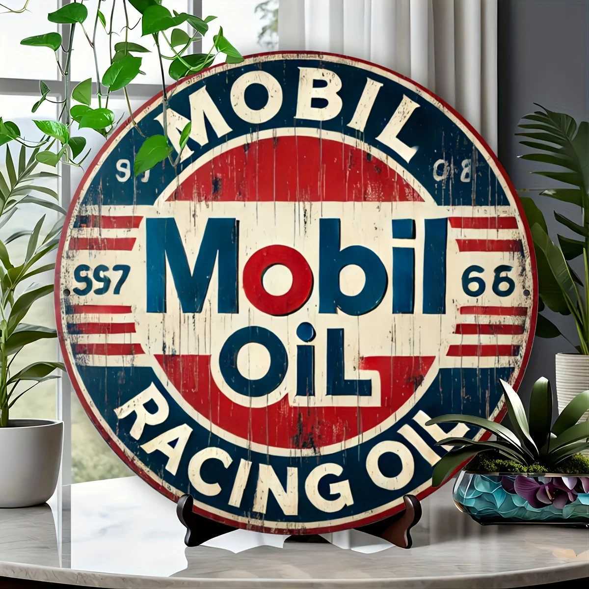 Set of antique Mobil Racing metal sign artwork iron construction 2D printed wall decor for vintage garage and home decor D260314