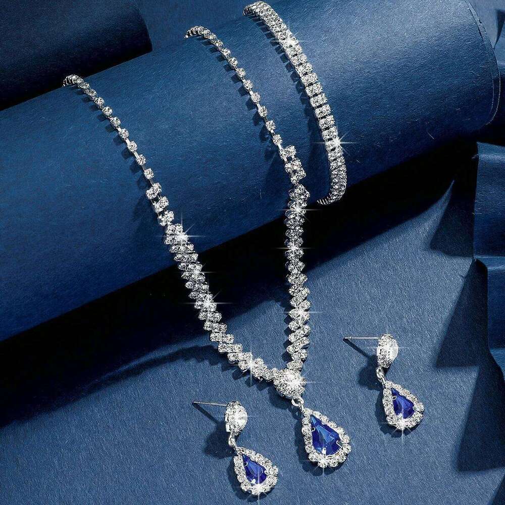 4 Pieces Of Women's Wedding Accessories, Earrings, Necklaces, Bracelets, Bridal Jewelry Sets, Banquet And Party Accessories-8071 Z260313