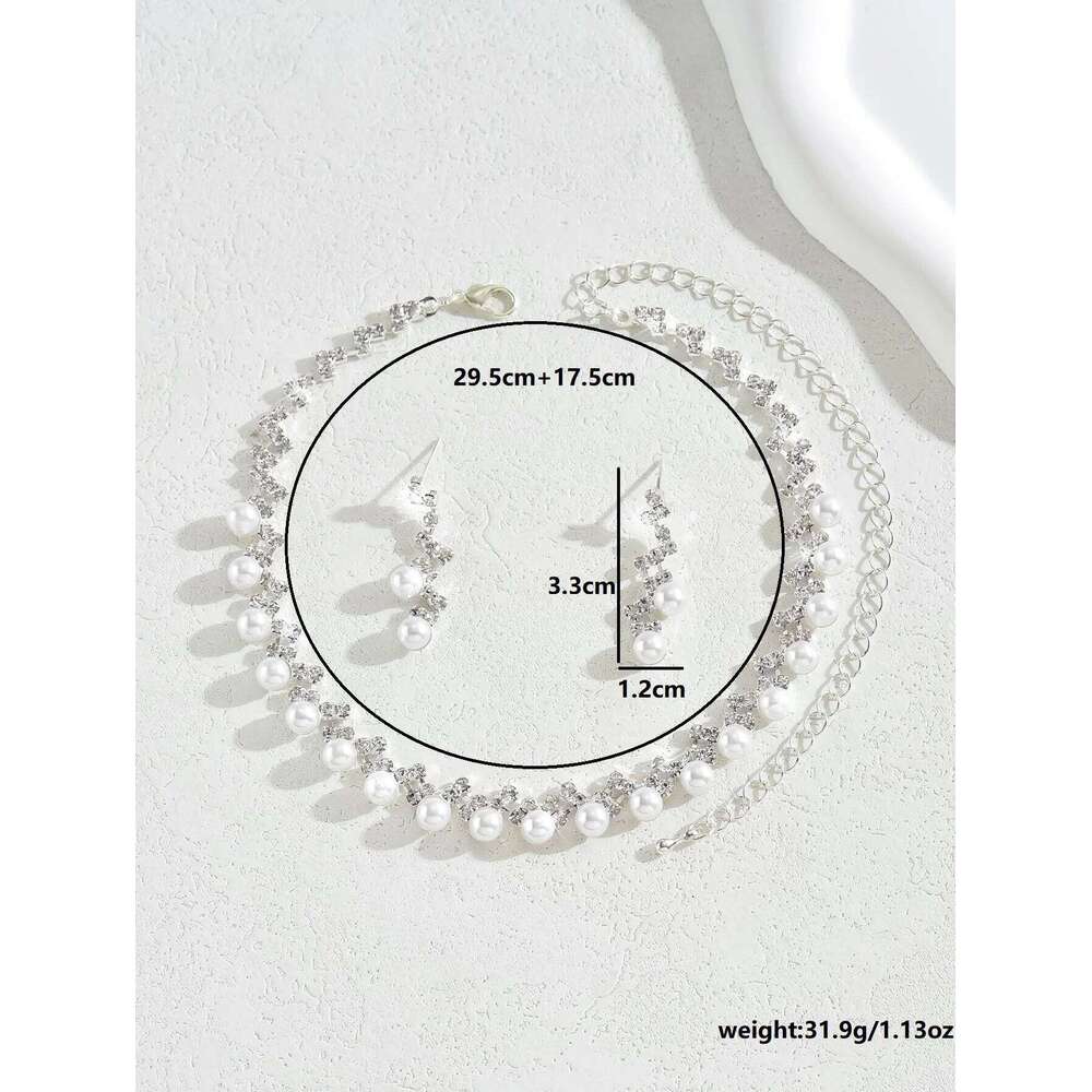 3PC Women's Fashion Design Claw Chain Series Imitation Pearl Necklace Earrings Jewelry Set Wedding Banquet Party Holiday Gift Z260313