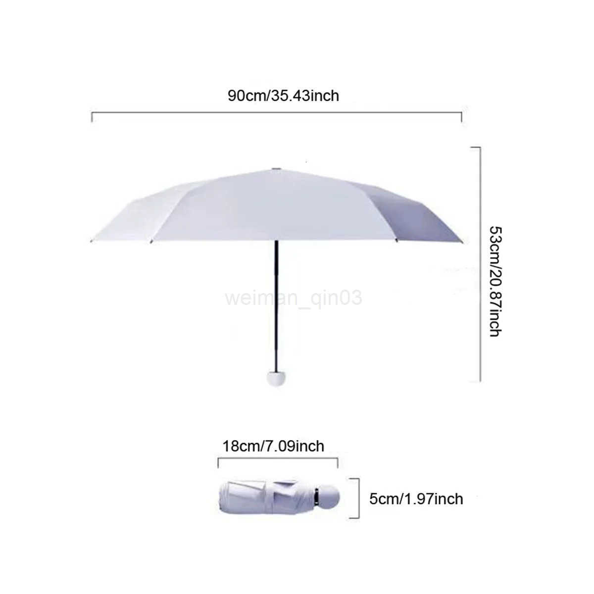 6 Bone Five-folding Capsule Umbrella Sun Protection Parasol Lightweight Mini Sunny and Rainy Dual-use Umbrellas for Commuting H260314