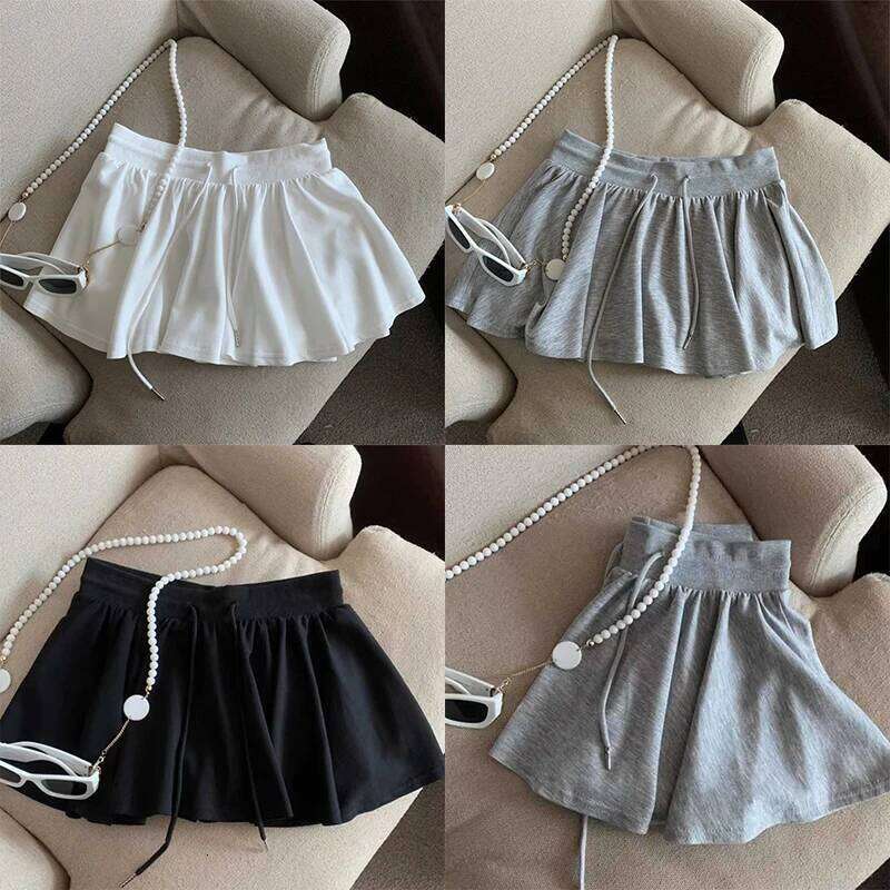 Ballet Style Drawstring Women's High Waist A-Line All-Match Casual Skirt Pants Culottes Z260314