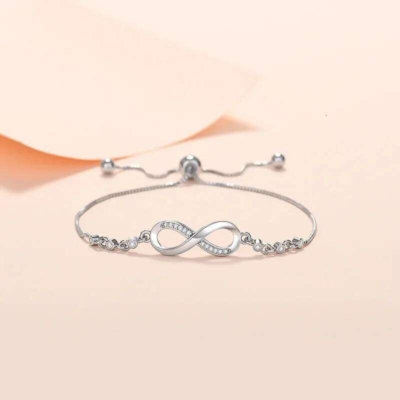 New fine 925 Sterling Silver pretty Crystal Bracelets for Women Fashion Jewelry Party Wedding Accessories Valentine's Day Gifts Z260313