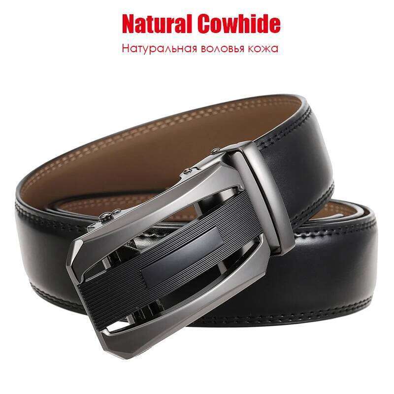 VATLTY New Genuine Leather for Men Natural Cowhide Metal Automatic Buckle Ratchet 38mm Trouser Belt Male Girdles Z260226