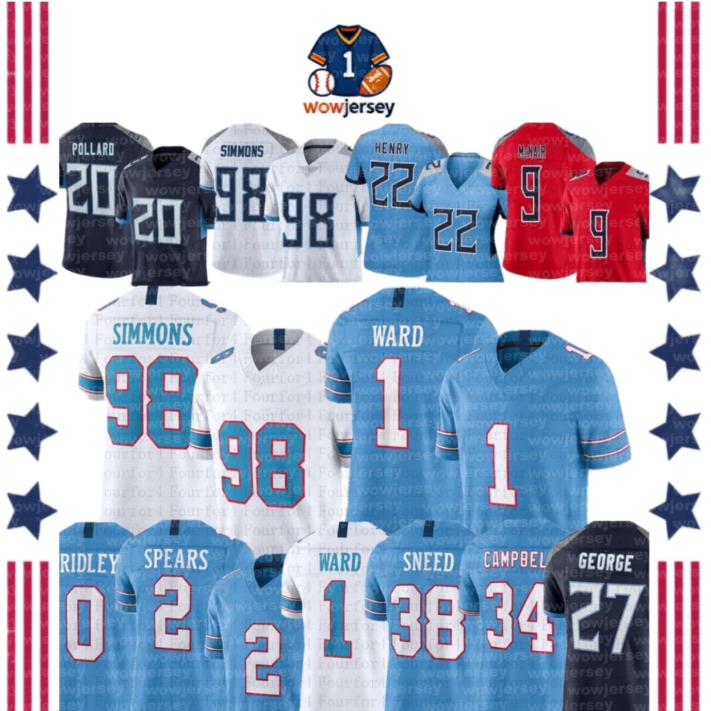 2026 Tennesse city Titan Jersey Cam Ward Ridley Football Jersey Jeffery Simmons L'Jarius Sneed Tyjae Spears Steve McNair Tony Pollard Eddie George Jermaine Johnson