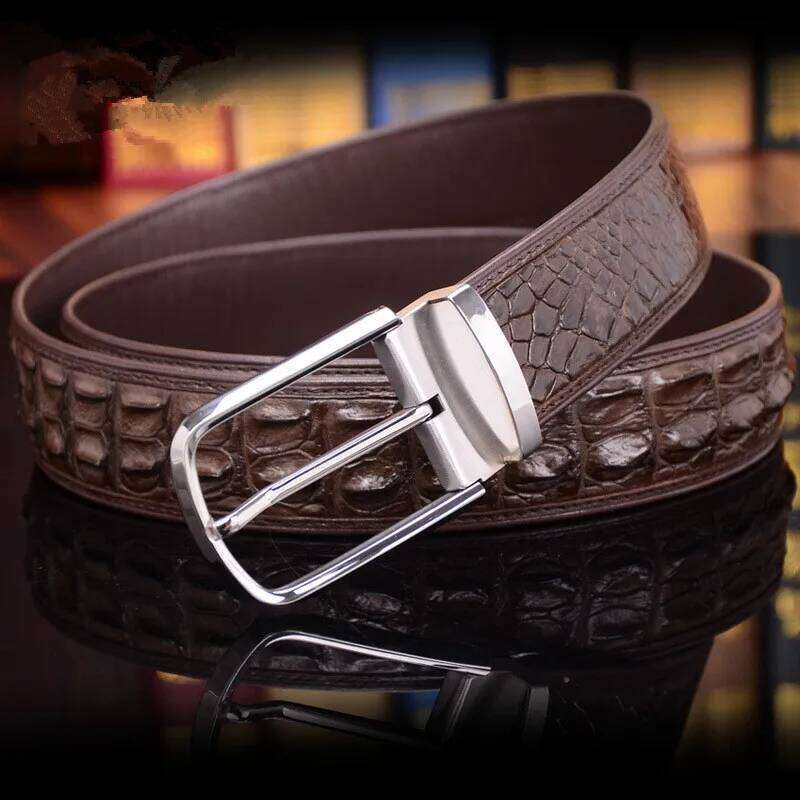 Authentic Crocodile Skin Men Waist Strap For Man Stainless Steel Needle Buckle Genuine Real Alligator Leather Male Belts Z260226