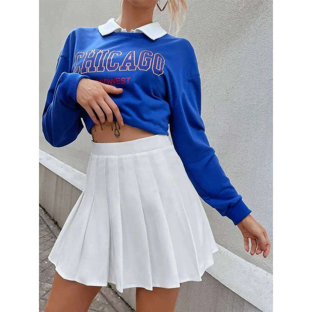 Preppy Style High Waist Solid Pleated Mini Women Summer Spring Korean Fashion Cute White A-line Skirt Y2k Skort Clothes Z260314