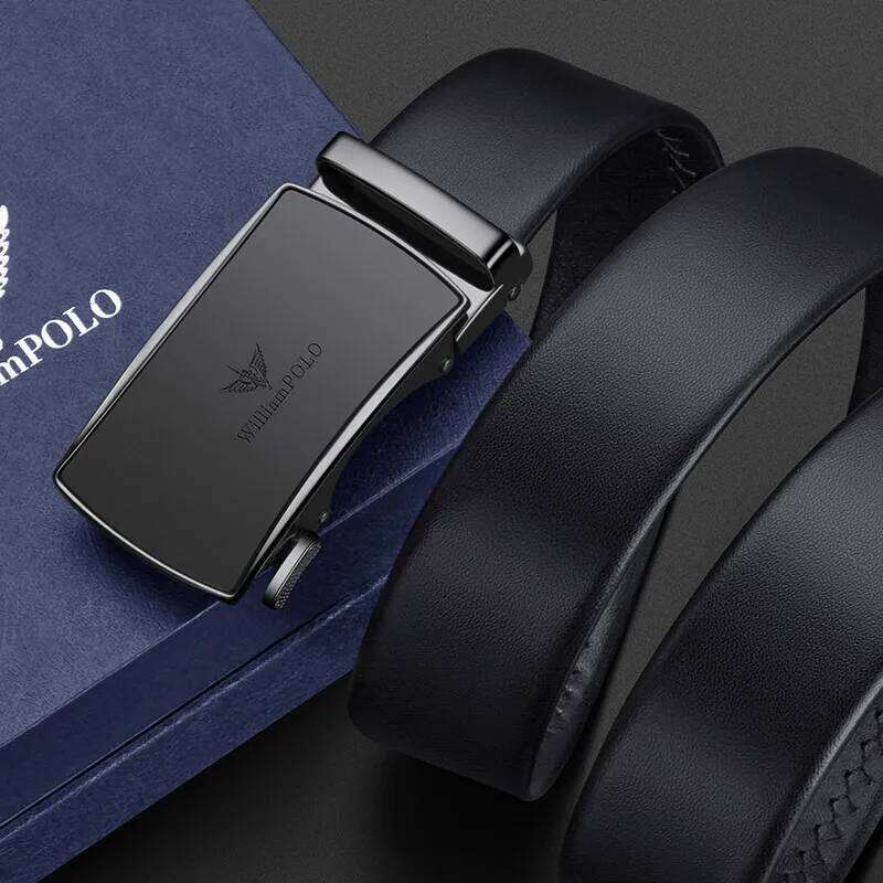 Men's leather fashionable automatic buckle belt, high-end casual pants belt Z260226