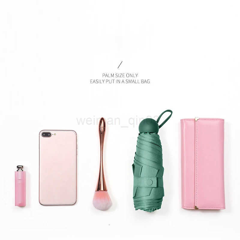 Mini Sunshine Umbrella Pocket Small and Handy 50 Folded UV Resistant Pocket Umbrella with Black Glue Sunshade and Sunscreen H260314