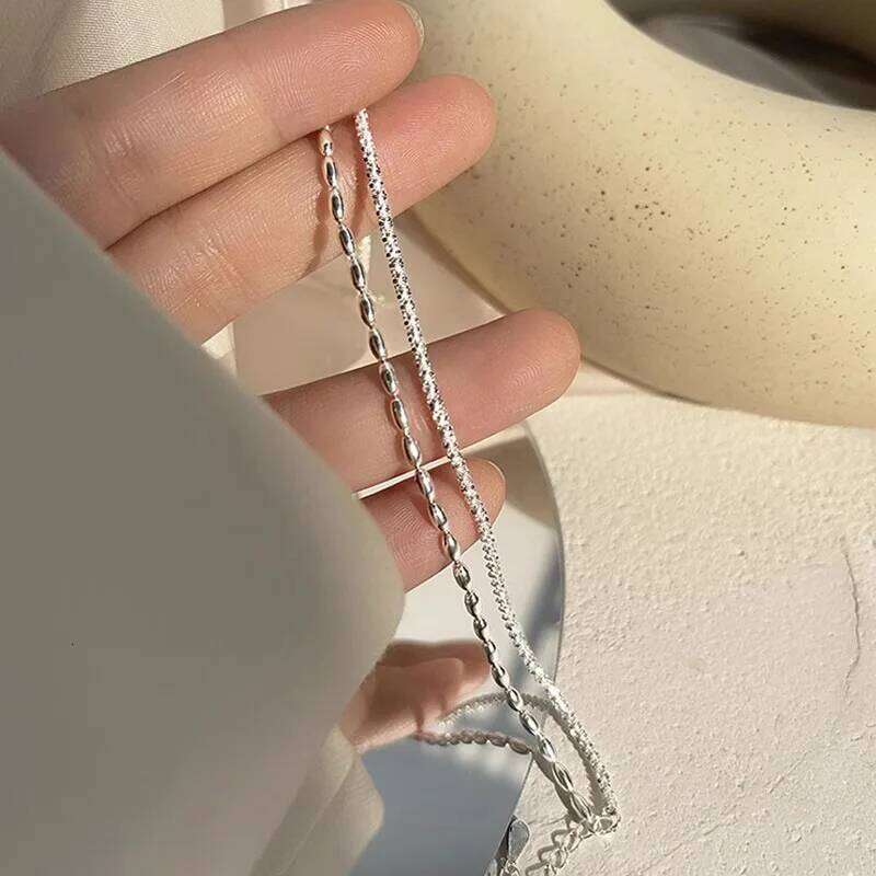 New 925 Sterling Silver Sparking Starry Sky Bracelets For Women Girls Vintage Double Layer Chain Bracelet Party Jewelry Z260313
