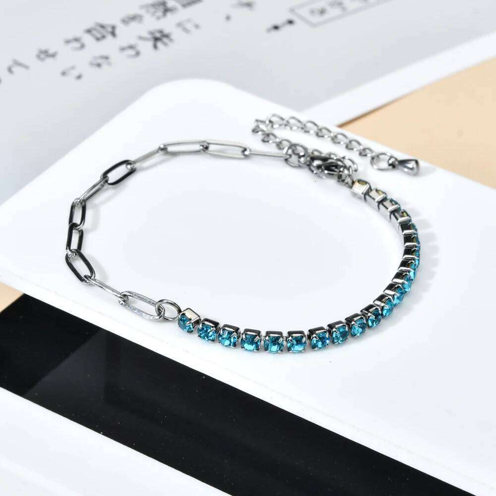 ZMZY Luxury Crystal CZ Tennis Bracelet Bangle for Women Classic Stainless Steel Chain Bracelets Wedding Fashion Jewelry Gift Z260313