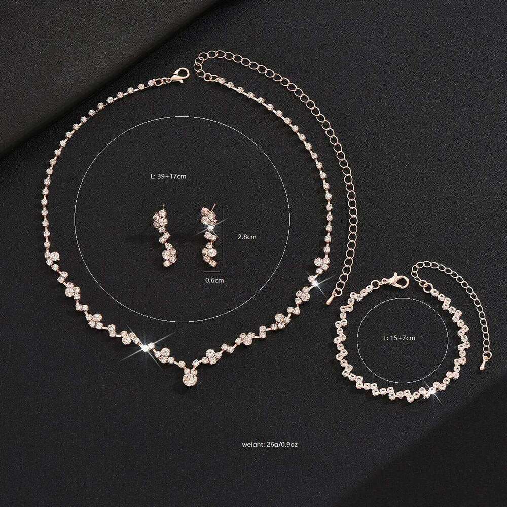 BLIJERY NEW Simple Wave Style for Women Chocker Necklace Earrings Bridal Wedding Party Jewelry Sets Z260313