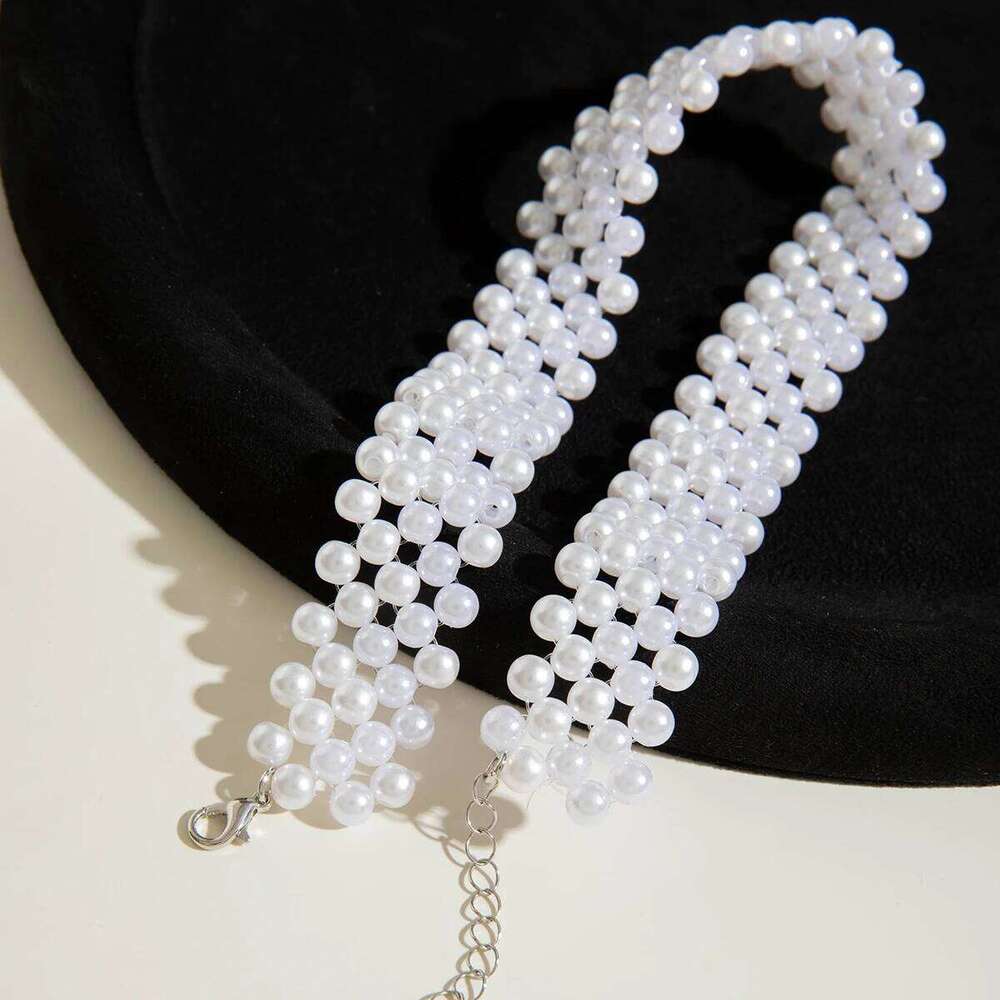 Tocona Retro Imitation Pearl Collar Ring Women Fashionable Simple Jewelry Set For Weddings And Parties Z260313