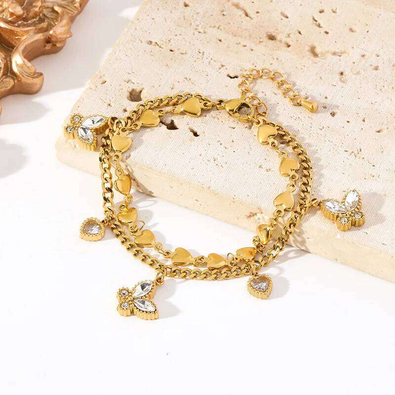 EILIECK 316L Stainless Steel Cubic Zirconia Butterfly Chain Bracelet For Women New Rust Proof Office Ladies Chic Jewelry Gift Z260313